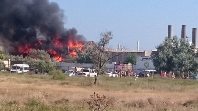 В Крыму сгорело здание Казантипа, - ВИДЕО