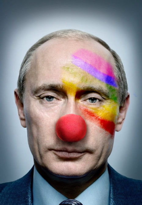 Посольство РФ у Швейцарії погрожує судом газеті, яка опублікувала мем про Путіна-клоуна з ЛГБТ-прапором