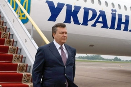 У 2012 році Янукович найчастіше літав в Азію