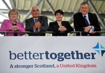 Алістер Дарлінг  та інші лідери кампанії "Краще разом". Фото: AFP