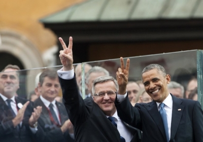 Президент Польщі Броніслав Коморовський і президент США Барак Обама. Фото: AFP