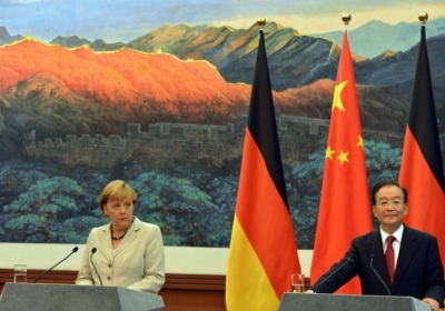 Ангела Меркель, Вень Цзябао. Фото: AFP
