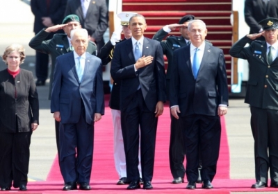 Президент Ізраїлю Шимон Перес, президент США Барак Обама і прем