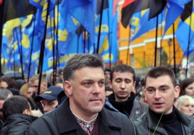 Олег Тягнибок, Юрій Михальчишин. Фото: AFP