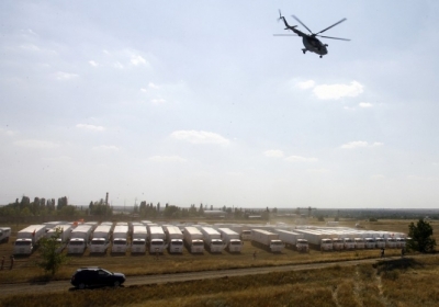 14 августа 2014 года. Массивный русский «гуманитарный» конвой на границе Украины. Фото: АFР
