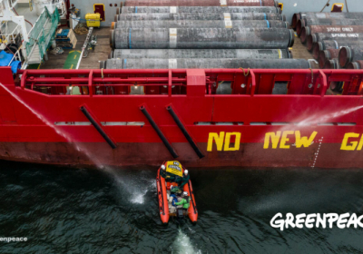 Активісти Greenpeace протестують проти будівництва газопроводу в Німеччині