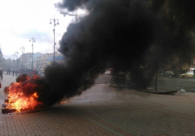 В Киеве митингуют таксисты, - ФОТО
