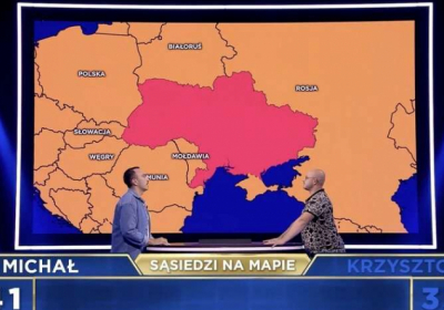 Польський телеканал під час географічної вікторини показав карту України без Криму