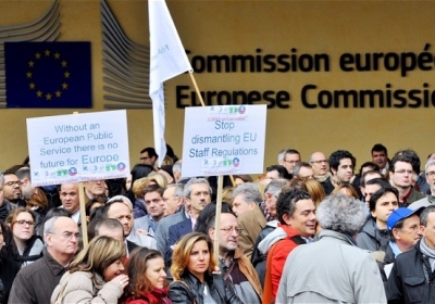 У день відкриття саміту ЄС страйкували єврочиновники