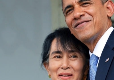 Аун Сан Су Чжі, Барак Обама. Фото: AFP