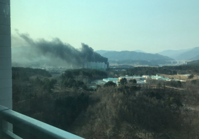 Возле Олимпийской деревни в Южной Корее произошел пожар