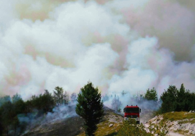 У Чорногорії лісові пожежі вирують біля столиці і в національному парку Ловчен

