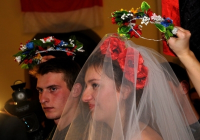 На Майдане отгуляли первую революционную свадьбу