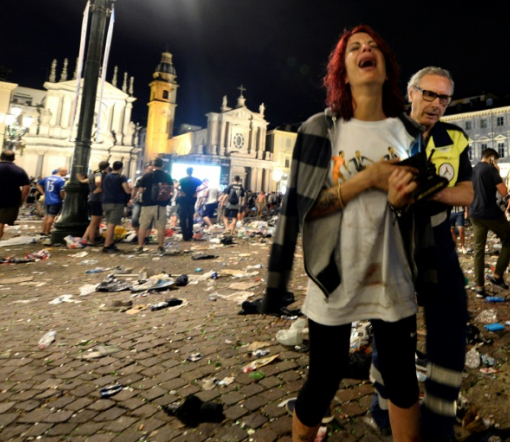 Число пострадавших в давке в Турине возросло до полутора тысяч человек