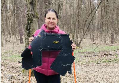 У Києві посолка ЄС натрапила на уламок Шахеда