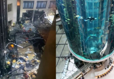 16-метровий акваріум розірвався у центрі Берліну. Поранено двох людей