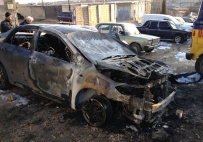 В Севастополе сожгли авто ударовца