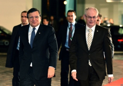 Жозе Мануель Баррозу, Херман ван Ромпей. Фото: AFP