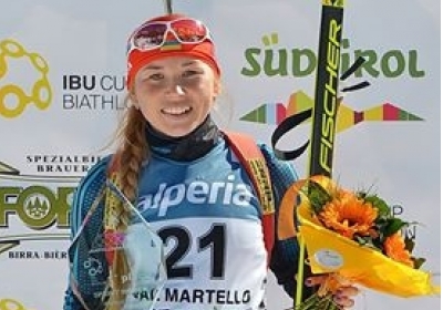 Украинская биатлонистка на этапе Кубка IBU завоевала золотую медаль