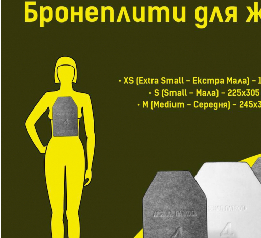 В Україні створили лінійку полегшених бронеплит для жінок
