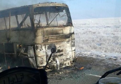 Пассажиры сгоревшего в Казахстане автобуса использовали для обогрева паяльную лампу