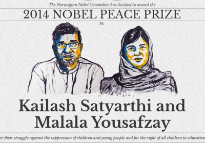 Нобелівську премію миру отримали Кайлаш Сатуарті та Малала Юсуфзай