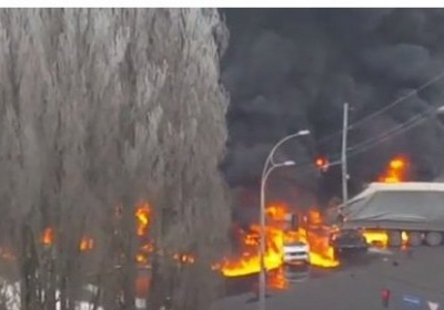 В Киеве произошло ДТП с последующим пожаром - ВИДЕО