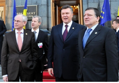 Герман ван Ромпей, Віктор Янукович, Жозе Мануель Баррозу. Фото: euinside.eu