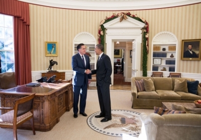 Обама і Ромні обговорили державні справи, смакуючи індичку з чилі