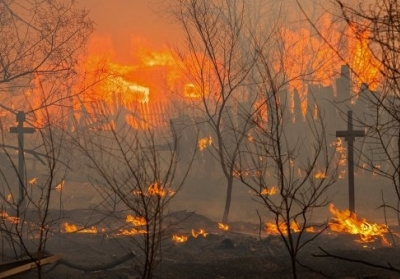 Во Львовской области сгорел салон ритуальных услуг