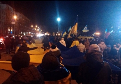 Активисты в Харькове прошли маршем к годовщине разгона Майдана, - видео
