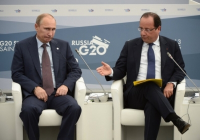 Владимир Путин, Франсуа Олланд. Фото: AFP