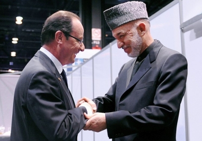 Франсуа Олланд та президент Афганістану Хамід Карзай. Фото: AFP