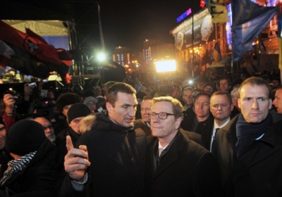 Володимир Кличко і Гідо Вестервелле. Фото: AFP