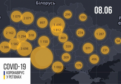 В Украине зафиксировано 27 462 случая коронавирусной болезни COVID-19
