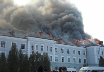 На Львівщині сталася пожежа на території колишнього колегіуму єзуїтів
