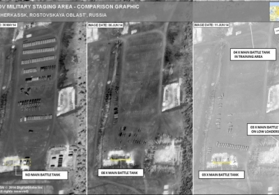 НАТО показало на снимках из космоса, что танки в Украине приехали из России 