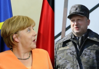 Ангела Меркель, Александр Турчинов. Коллаж: AFP/УНИАН