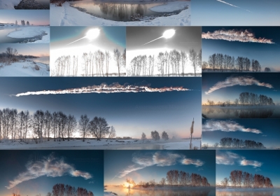Вибух метеориту в небі над Челябінськом: неймовірні фото