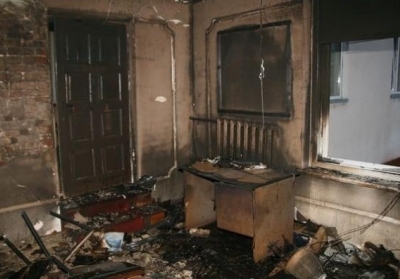 На Тернопольщине сгорел офис Партии регионов