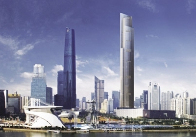 Проект хмарочоса в Гуанчжоу. Зображення: проектне агентство Kohn Pedersen Fox