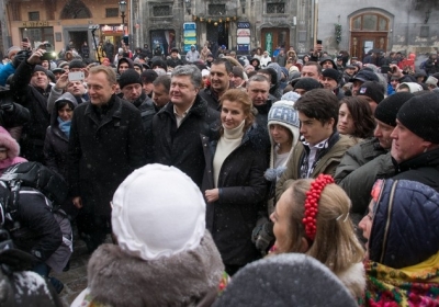 Семья Порошенко посетила рождественский Львов 