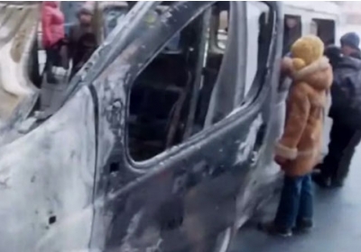 П'яні терористи підірвали власний мікроавтобус, - відео