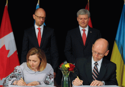 Украина и Канада подписали документ о завершении переговоров о создании ЗСТ