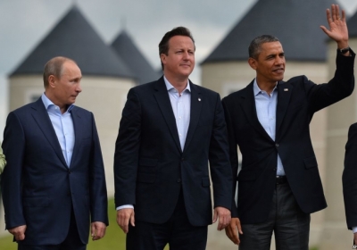 Володимир Путін, Девід Кемерон, Борак Обама. Фото: AFP