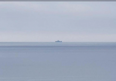 Российский ракетный фрегат движется в Азовское море