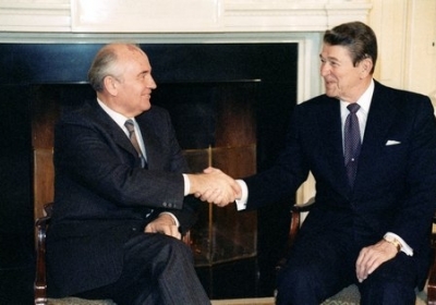 Михайло Горбачов, Рональд Рейган. Фото: Едуард Песов / Фотохроніка ТАСС