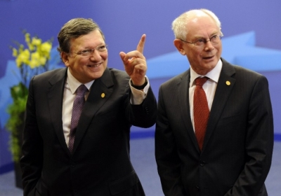 Жозэ Мьануель Дуран Баррозу, Херман Ван Ромпей. Фото: AFP