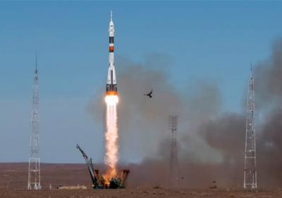 Запуск ракети-носія "Союз-ФГ" з кораблем "Союз МС-10" з космодрому Байконур. Фото: reuters