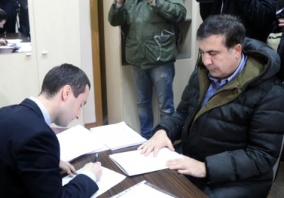 Михаил Саакашвили принес заявление в НАБУ. Фото: radiosvoboda.org